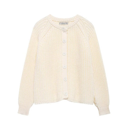 Cross-border women's clothing Y2K European and American Style2024Autumn New Solid Color Cardigan Long Sleeve Knitted Sweater Jacket for Women B66021