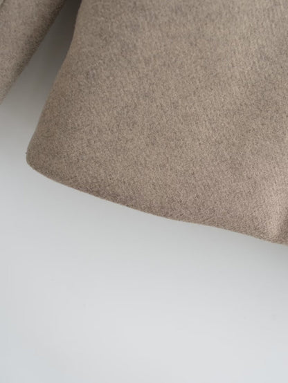 Wholesale Amazon Women's Clothing Autumn Winter New Fashionable Loose Fit V Double-breasted Woolen Coat C91695