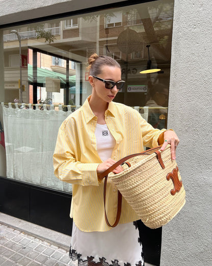 Cross-Border2024Summer ins Women's Long Sleeve Loose Striped Poplin Shirt European and American Style Streetwear A14050