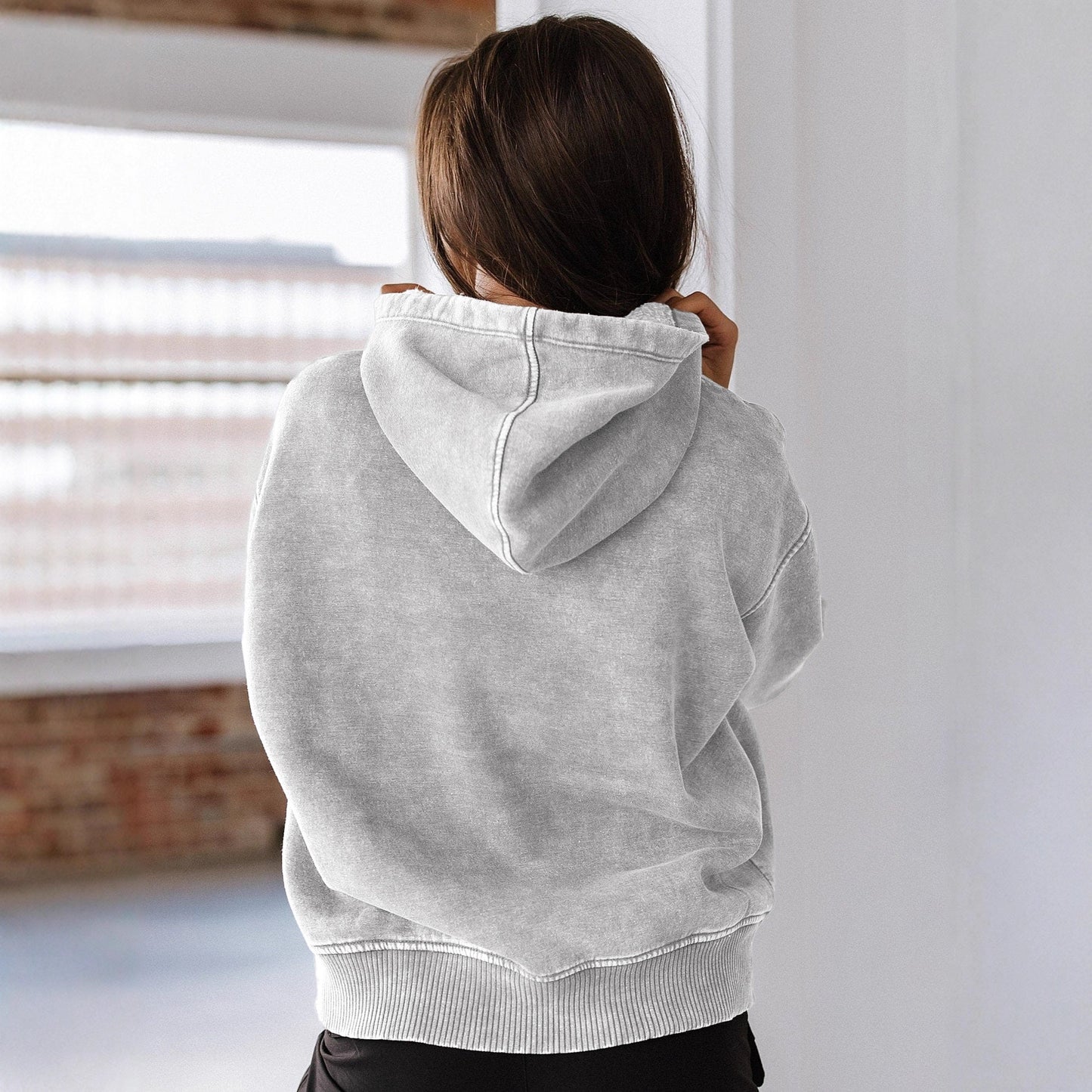 wish New Style Personality Street Trend Loose Hooded Sweatshirt European and American Hot Sale Fashion Retro Short Casual Jacket