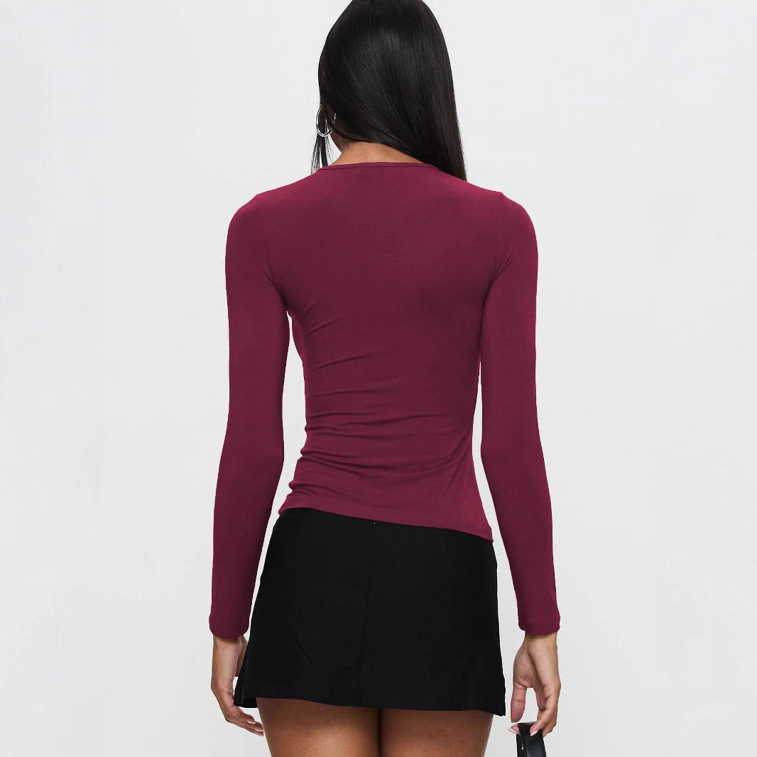 Sultyra Metal Ring Buckle Hollow Long Sleeve