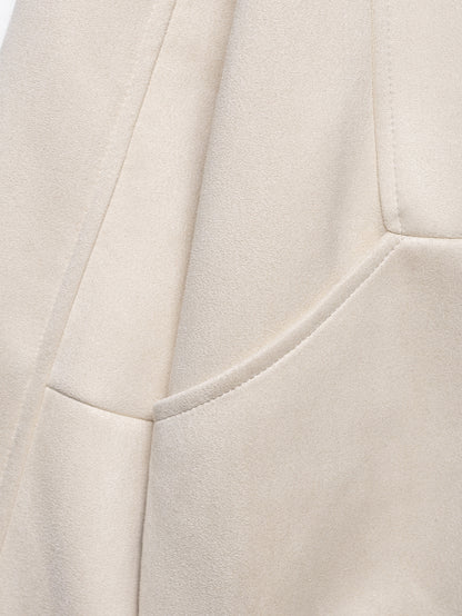 Cross-border Wholesale European and American Style2025Autumn and Winter Fashion Turn-Down Collar Suede Texture Loose Flight Jacket for Women A6