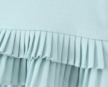 Cross-border European and American Fashion Striped Short Sleeve T Shirt Top+Low Waist Pleated Short Skirt2025Spring New D79551