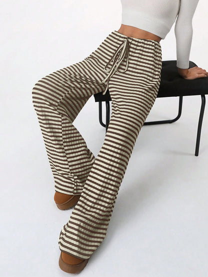 Pantalones rectos de algodón con cordón Sultyra