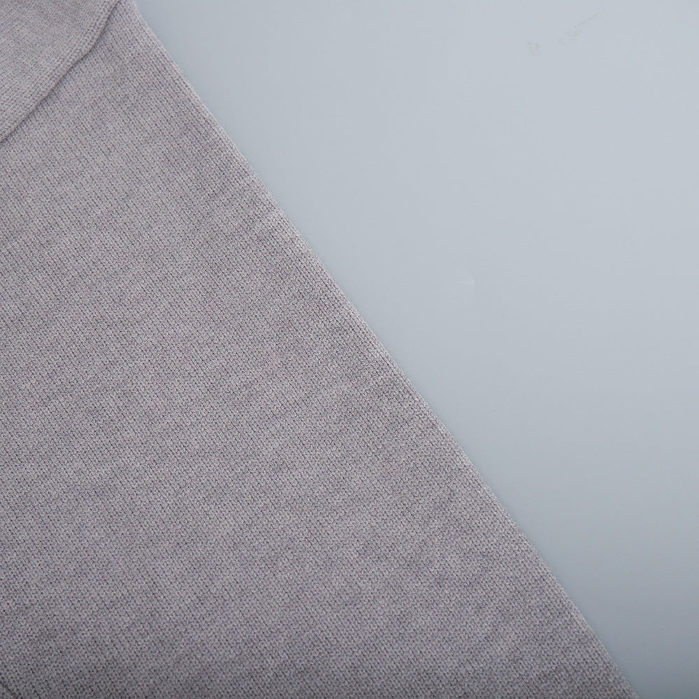 Cross-Border2025Hot-Selling European and American Style Autumn Winter Solid Color High Neck Knitted Sweater Loose Slimming Versatile Knitted Sweater for Women