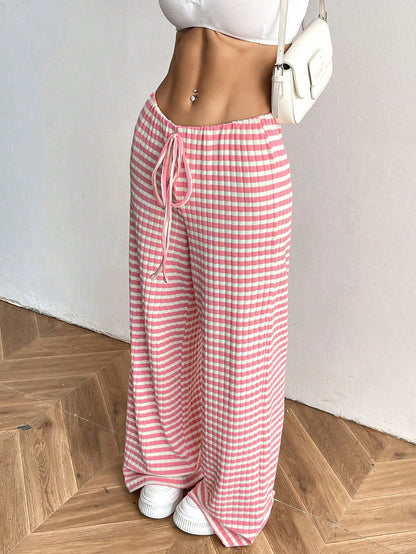 Sultyra Drawstring Cotton Straight Pants