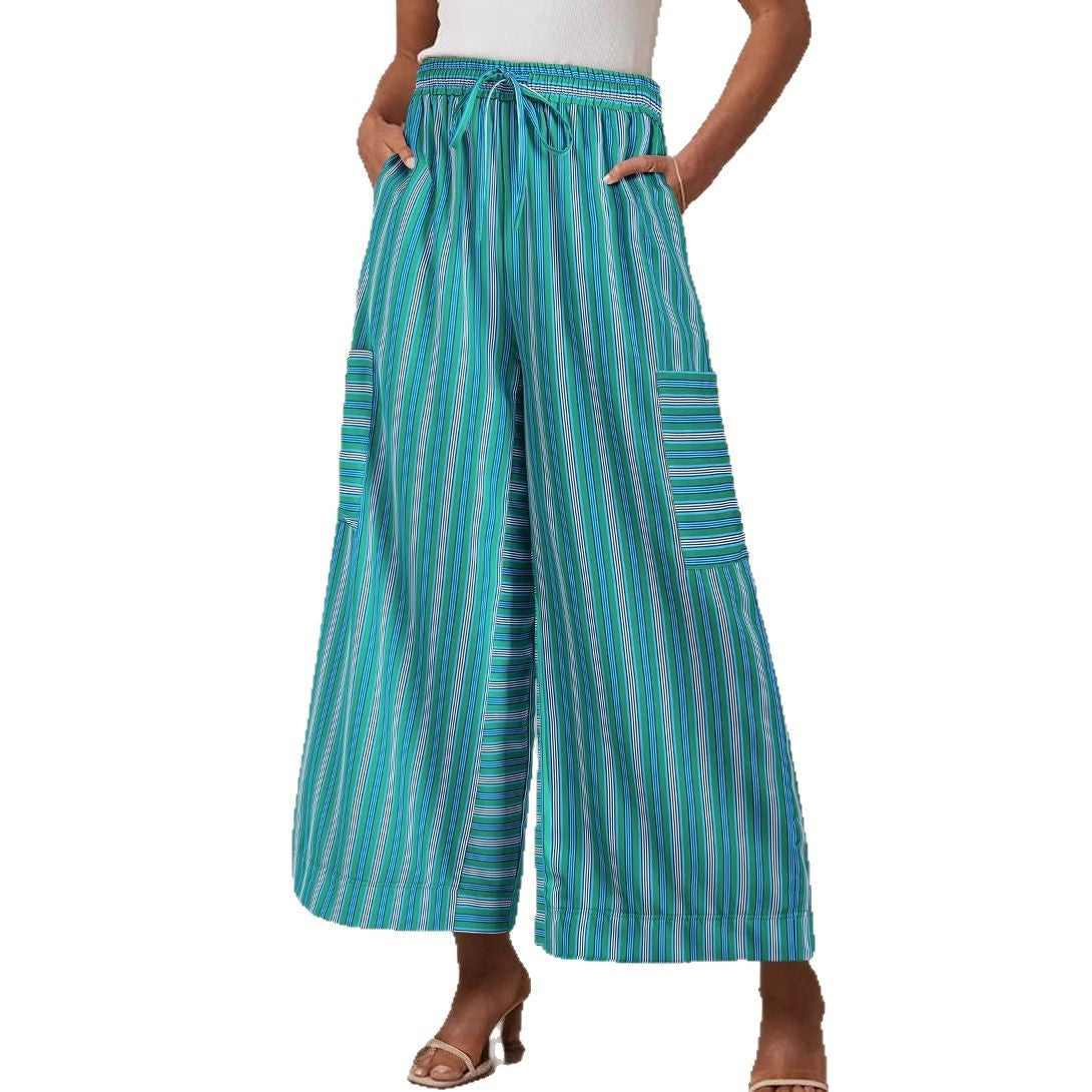 Sultyra Striped  Loose Straight-Leg Pants