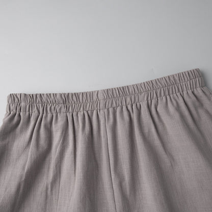 Cross-border pure cotton cardigan long sleeve shorts set2025Spring and summer outerwear simple solid color European and American style casual suit for women