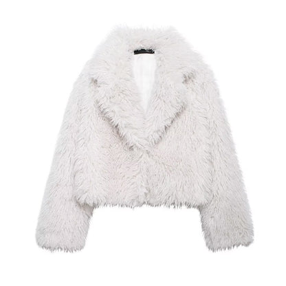 Cross-Border Amazon Women's Fashion European and American Winter New Fashion Versatile Eco-Friendly Faux Fur Short Coat D69135
