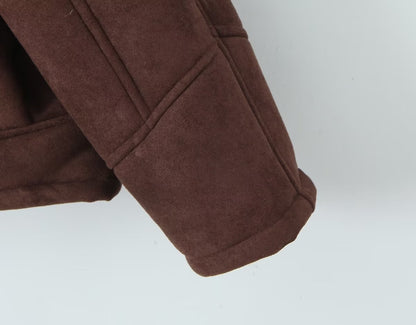 Cross-Border Amazon2025Autumn and Winter New Women's Fashion Loose Warm Retro Lamb Wool Coat D79245