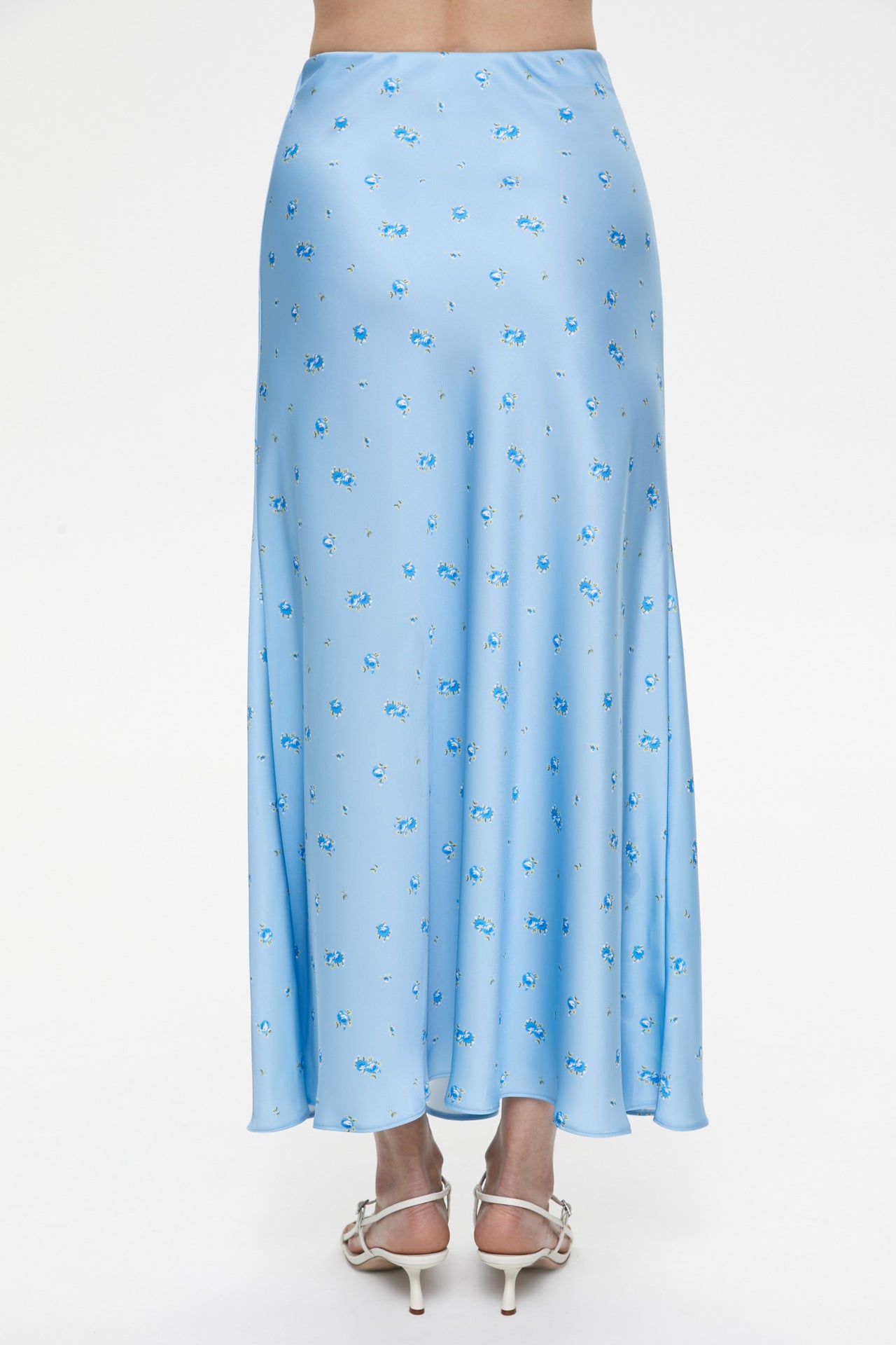 Cross-border Printed Midi Skirt European and American Style2025Spring and Summer New Elegant Floral Satin Printed Draped High-Waisted Skirt