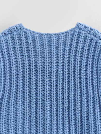 11Color Amazon2024Spring and Autumn New Women's Fashion European and American Style Pocket Sleeveless Short Knitted Cardigan Vest