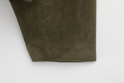 2025Spring and Autumn European and American Style Bomber Jacket with Batwing Sleeves, Zipper, Loose Fit, Suede Texture, Women's Casual Coat B6