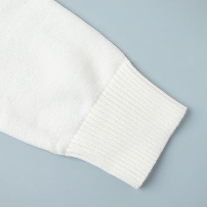 Cross-Border2025Hot-Selling European and American Style Autumn Winter Solid Color High Neck Knitted Sweater Loose Slimming Versatile Knitted Sweater for Women