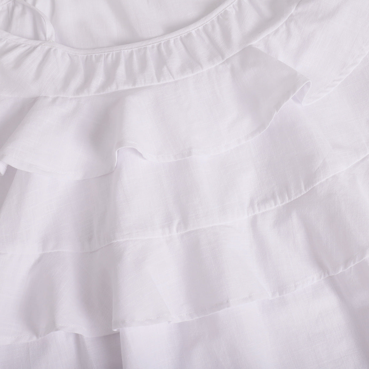 Cross-border spaghetti strap dress European and American style2025Summer Multi-layer Ruffle Cake Dress Short Backless Strap Dress