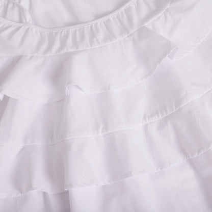 Cross-border spaghetti strap dress European and American style2025Summer Multi-layer Ruffle Cake Dress Short Backless Strap Dress