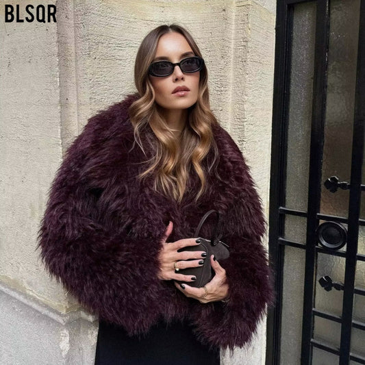 Cross-Border Amazon Women's Fashion European and American Winter New Fashion Versatile Eco-Friendly Faux Fur Short Coat D69135
