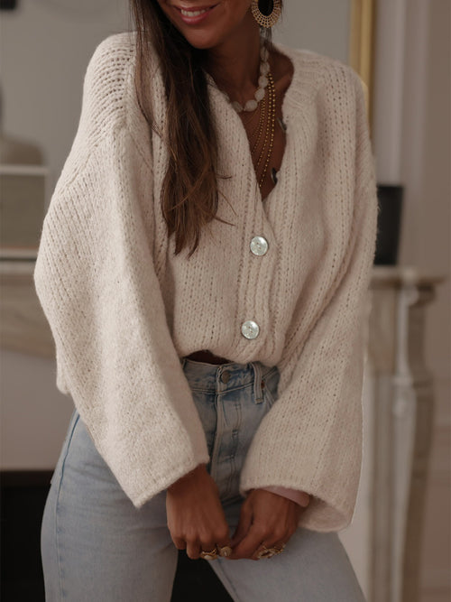 Sultyra Single-Breasted Knitted Cardigan Jacket