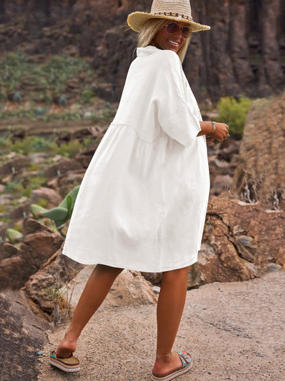 Sultyra Casual Button Artistic Style Fashion Dress