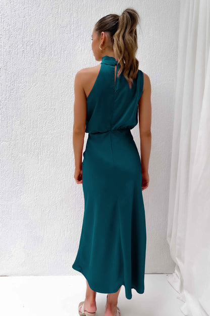 2025Spring and Summer Hot Sale New High-end Satin Sleeveless Dress European and American Fashion Elegant Socialite Light Evening Dress