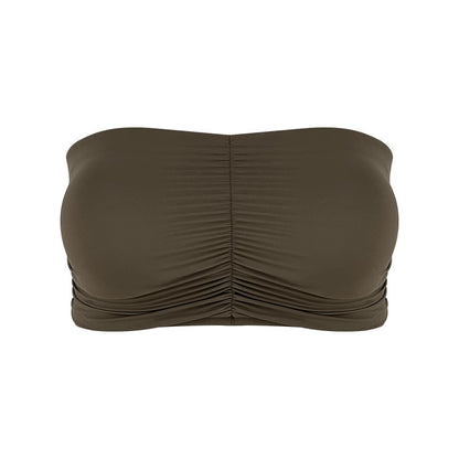 Sultyra Two-Piece Elastic Fixed Cup Tube Top Long Sleeve