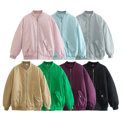 Women's Clothing Wholesale Cross-Border2025Winter European and American Style Baseball Jacket Loose Cotton Coat Women's Outerwear A19518European and American Style