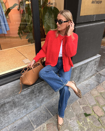 Cross-border women's clothing Y2K European and American Style2024Autumn New Solid Color Cardigan Long Sleeve Knitted Sweater Jacket for Women B66021