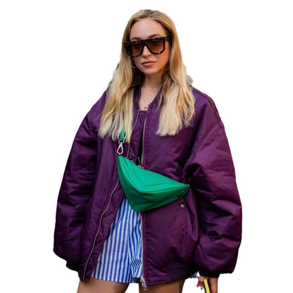 Women's Clothing Wholesale Cross-Border2025Winter European and American Style Baseball Jacket Loose Cotton Coat Women's Outerwear A19518European and American Style